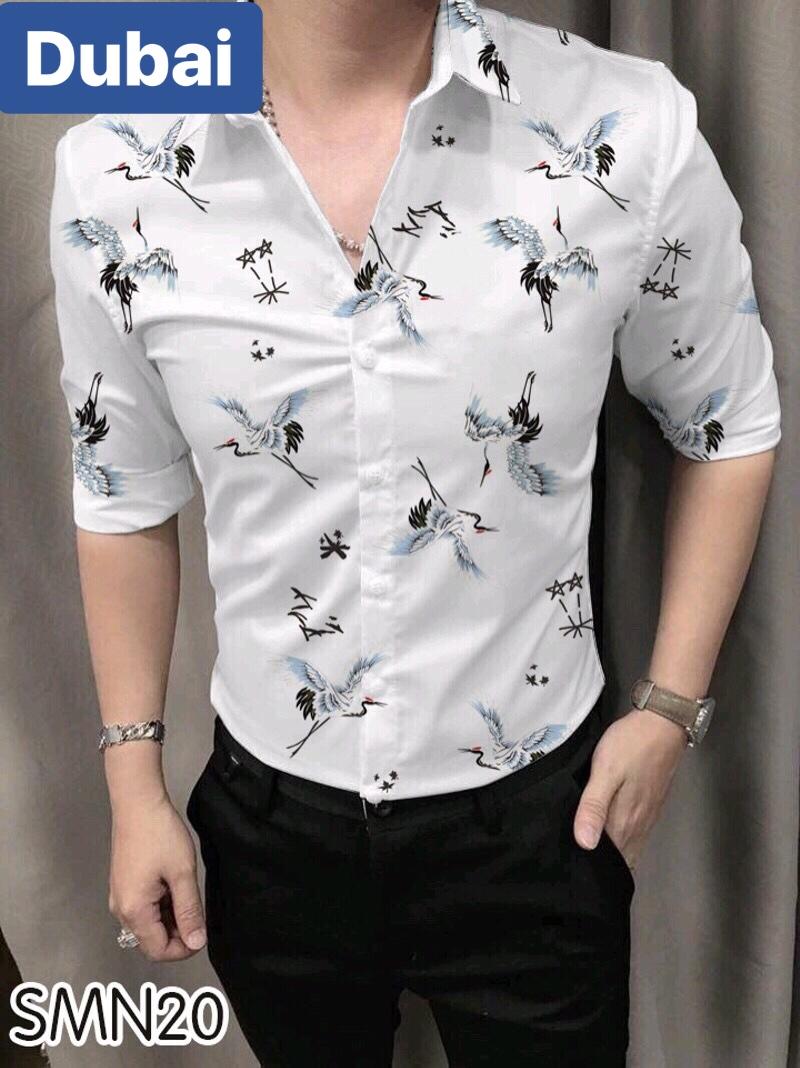 ÁO SƠ MI KATE LỤA NAM CON HẠC THẦN HÀN QUỐC SÀNH ĐIỆU - DUBAI FASHION
