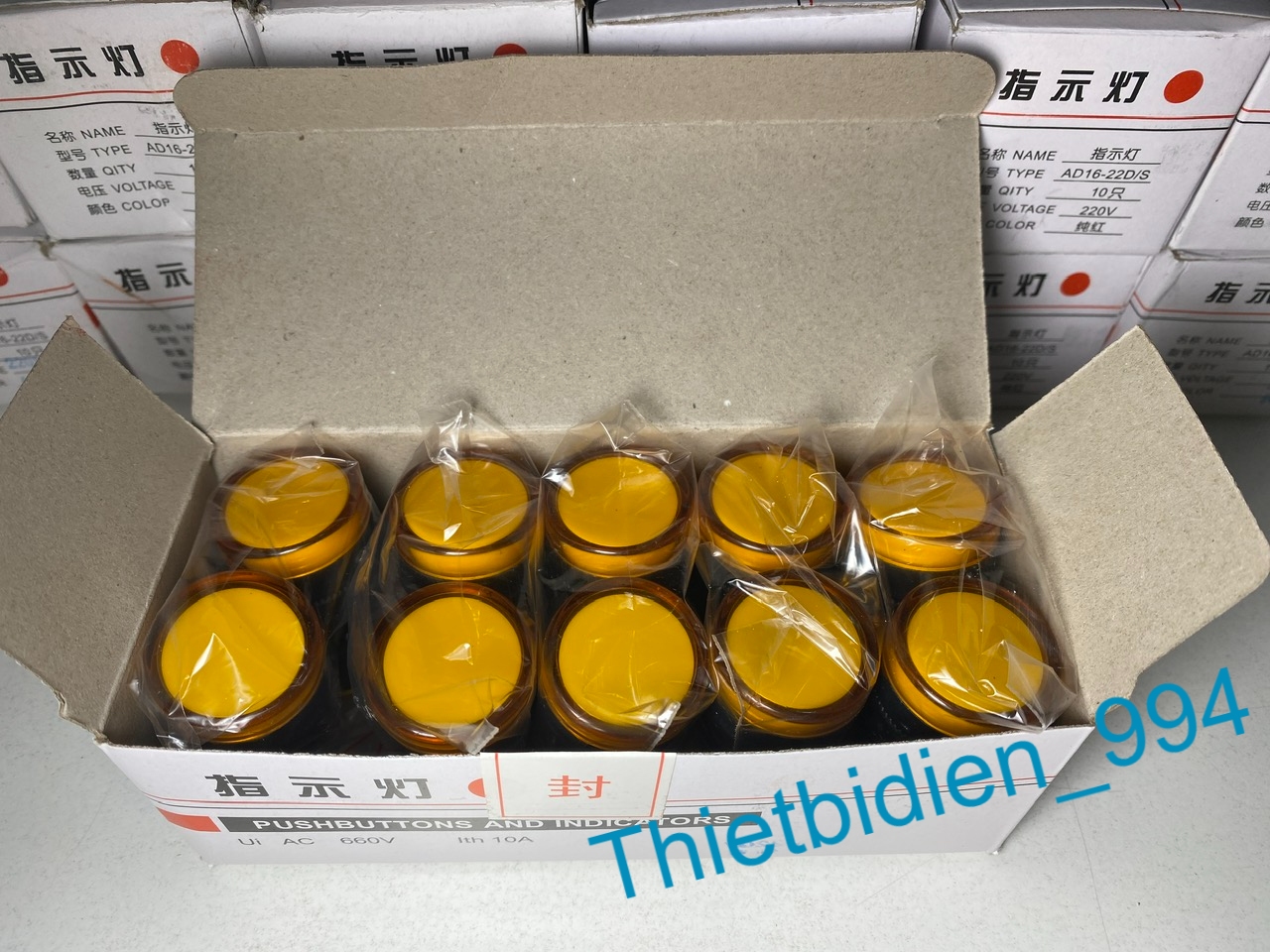 Led Phase Indicator Light Ad16-22Ds, 22mm, 220Vac Voltage