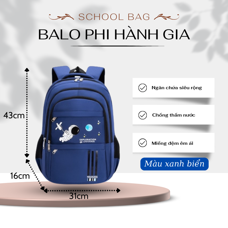 (HÀNG SẴN)  Ba lô cao cấp cho bé trai gái, BALO họa tiết phi hành gia, BALO hai màu xanh hồng dễ lựa chọn cặp cho học sinh cấp 1, Balo cặp đi học chống gù lưng. Balo học sinh nhập khẩu, cặp học sinh chống thấm nước, chống gù lưng.