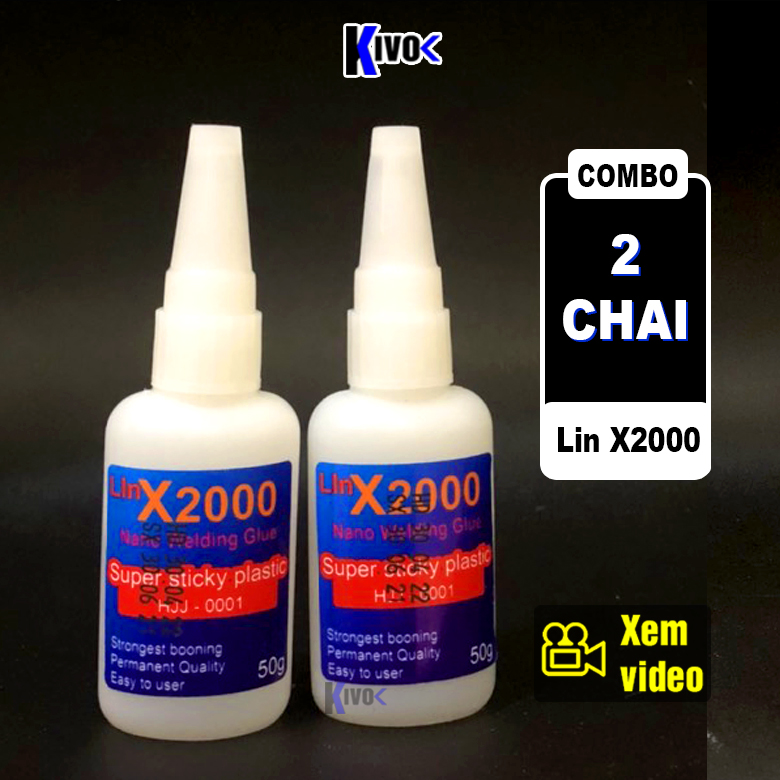 [Combo 2 bottle] glue X2000 glue multi-purpose super adhesive 50g-resistant sealant waterproof stickers shoes, rubber, wood products, electronic components, .... -Kivo