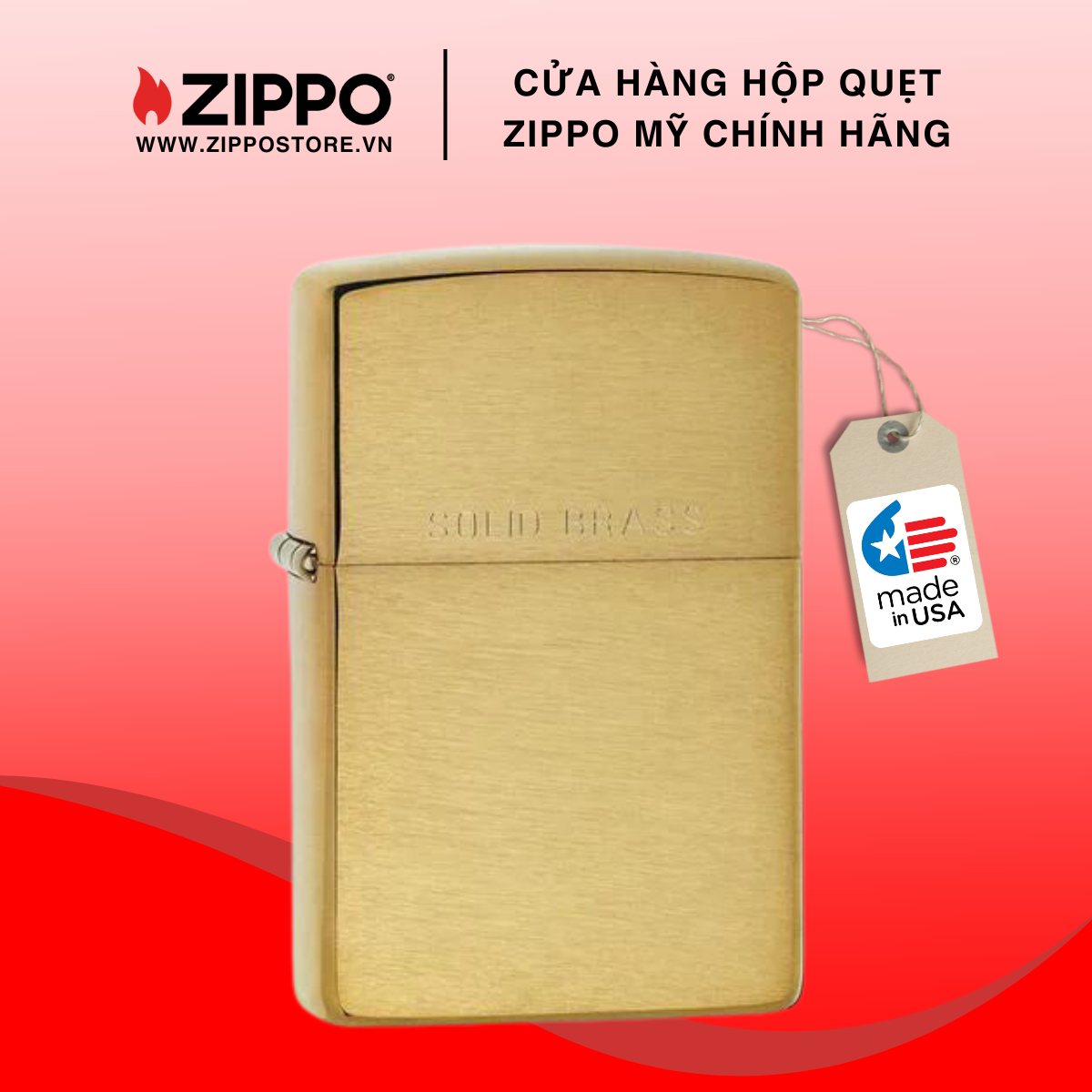 Bật Lửa Zippo Brushed Brass Engraved 204