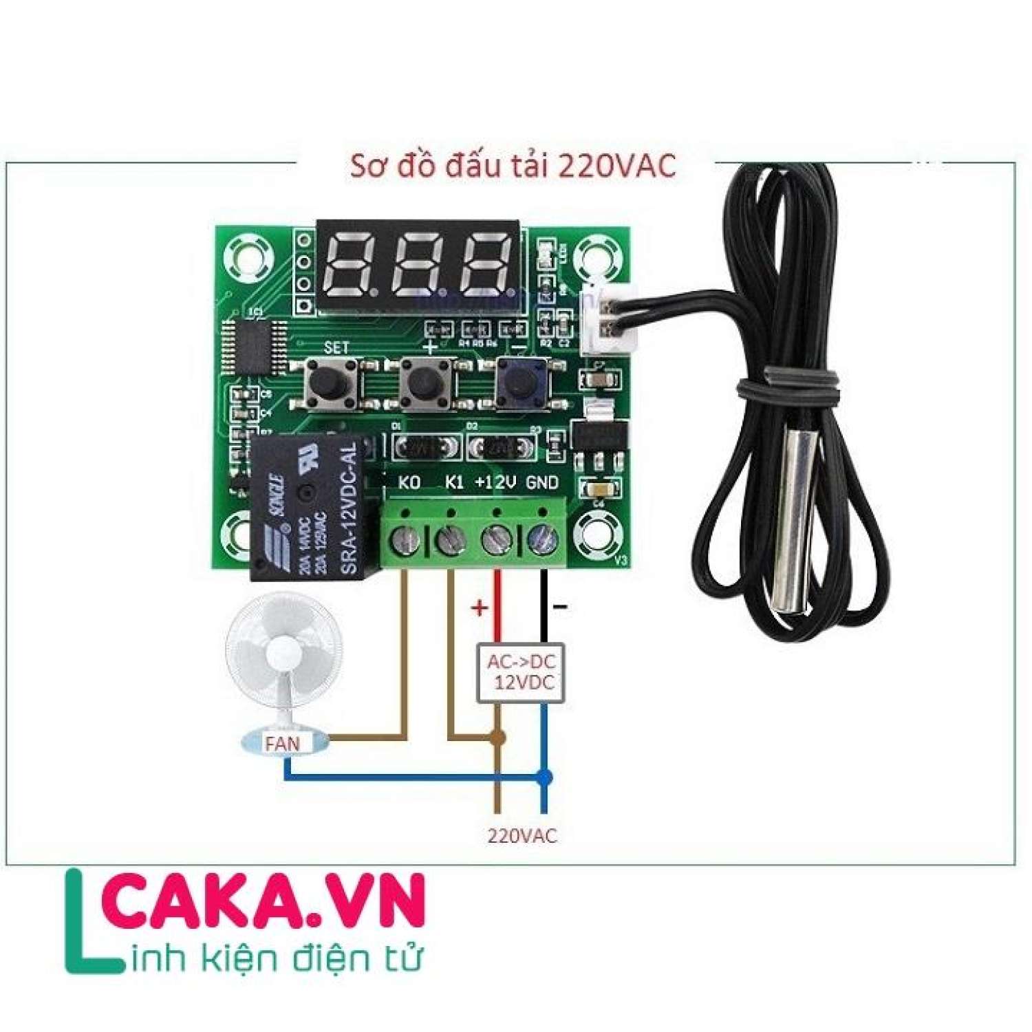 Mạch điều khiển đóng ngắt nhiệt độ 12v xh-1209