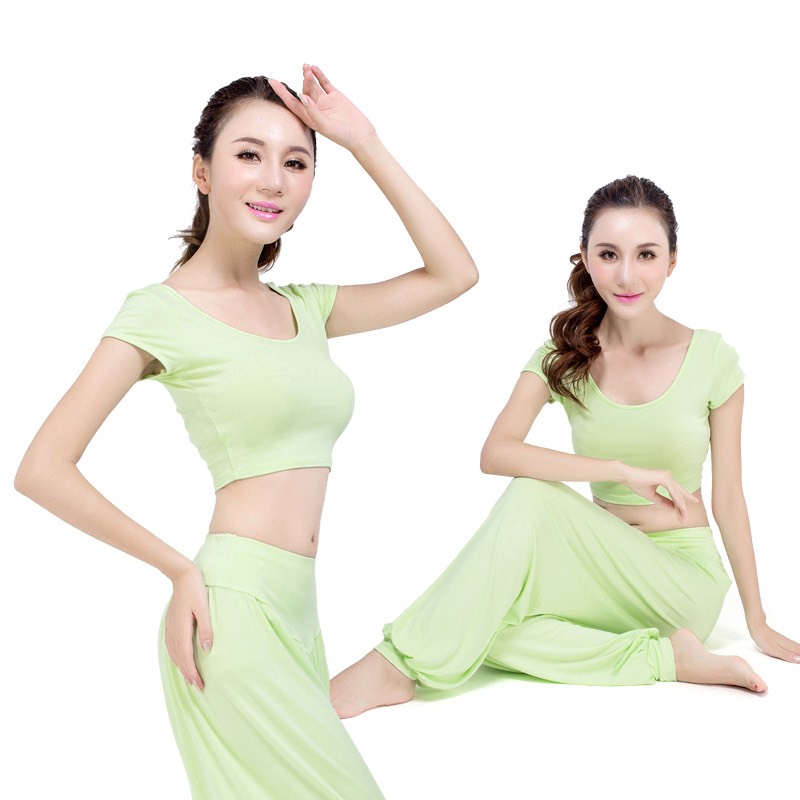 BT708 Bộ tập yoga, gym chất cotton thun thấm hút mồ hôi nhanh khô hàng nhập - Giá 320k