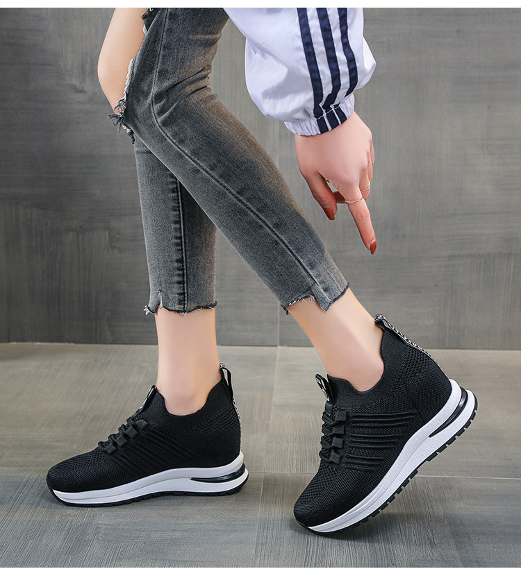 Giày thể thao nữ độn đế 7 phân chất co giãn ôm chân đi êm tăng chiều cao năng động hack dáng đi làm đi chơi, Lisa M48