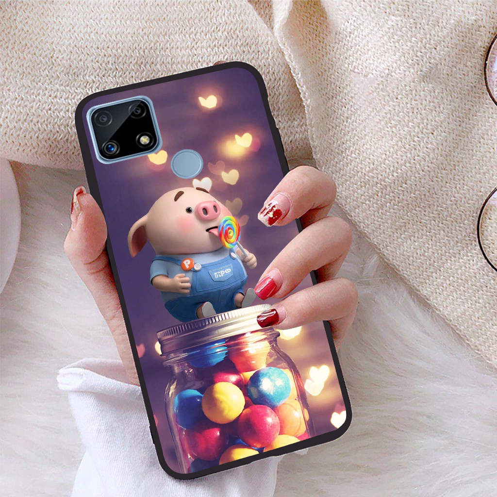 Ốp lưng Realme C25 viền dẻo TPU BST Pig Cute