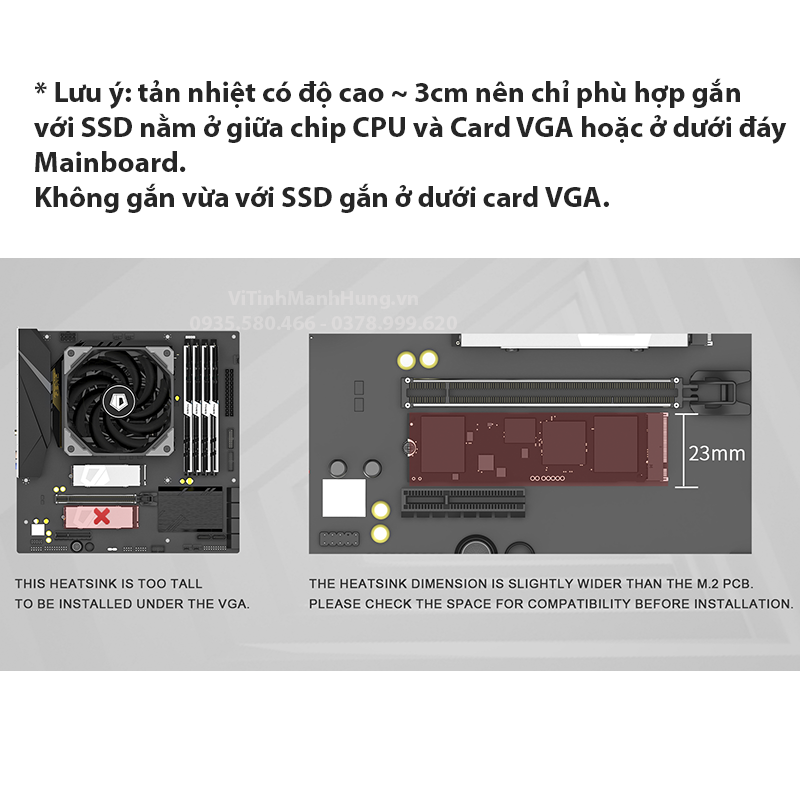 Tản nhiệt SSD M2 2280 ID-Cooling Zero M15, ống đồng 6mm.