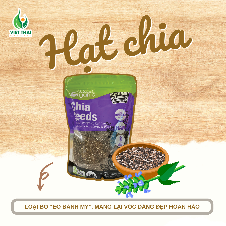 Hạt Chia [] Hạt Chia Úc Absolute Organic Mới  (1Kg) - Yêu Hạt