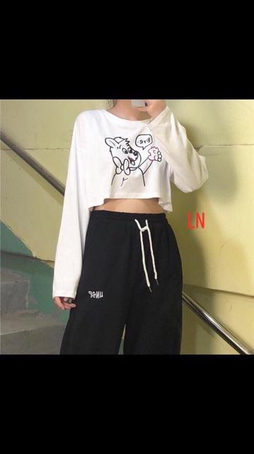 Áo croptop gấu Bye dài tay LNG1119