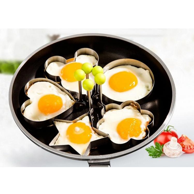 Bộ 5 khuôn inox chiên trứng, làm bánh tạo hình