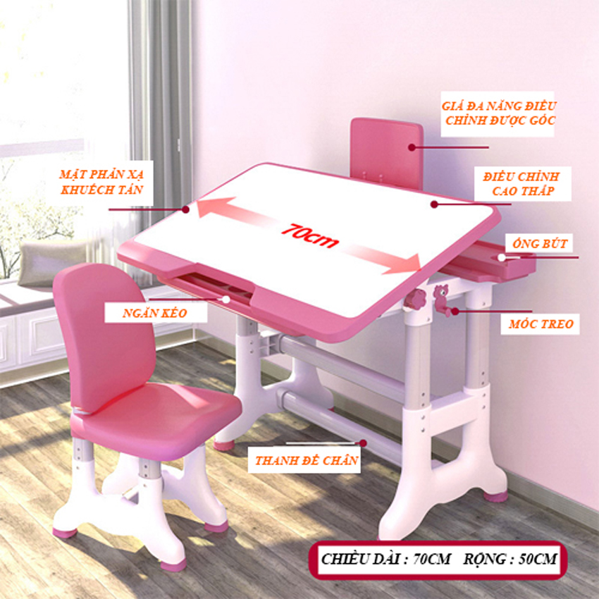 Bộ Bàn Ghế Học Sinh Chống Cận Chống Gù Cao Cấp Tích Hợp Điều Chỉnh Độ Cao Điều Chỉnh Mặt Bàn Phù Hợp Mọi Nhu Cầu Học Tập Thiết Yếu Của Trẻ