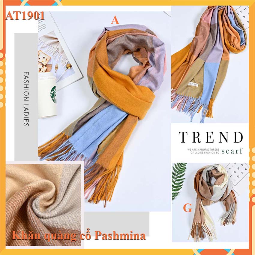 [HCM]Khăn choàng cổ nữ PASHMINA- Khăn choàng nữ cao cấp AT1901