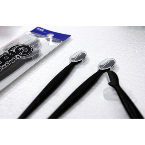 Set 3 dạo cạo lông mày cán dài KAI (màu đen) - Nội địa Nhật Bản
