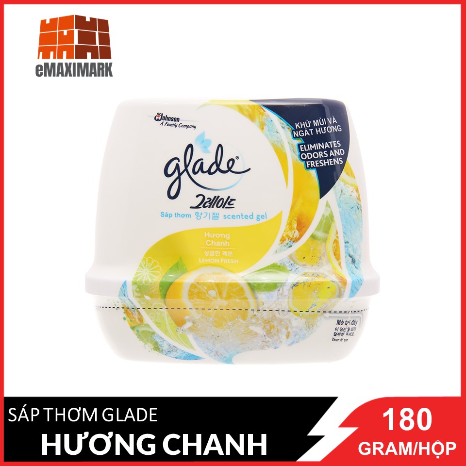 Sáp thơm glade hương chanh hộp 180g