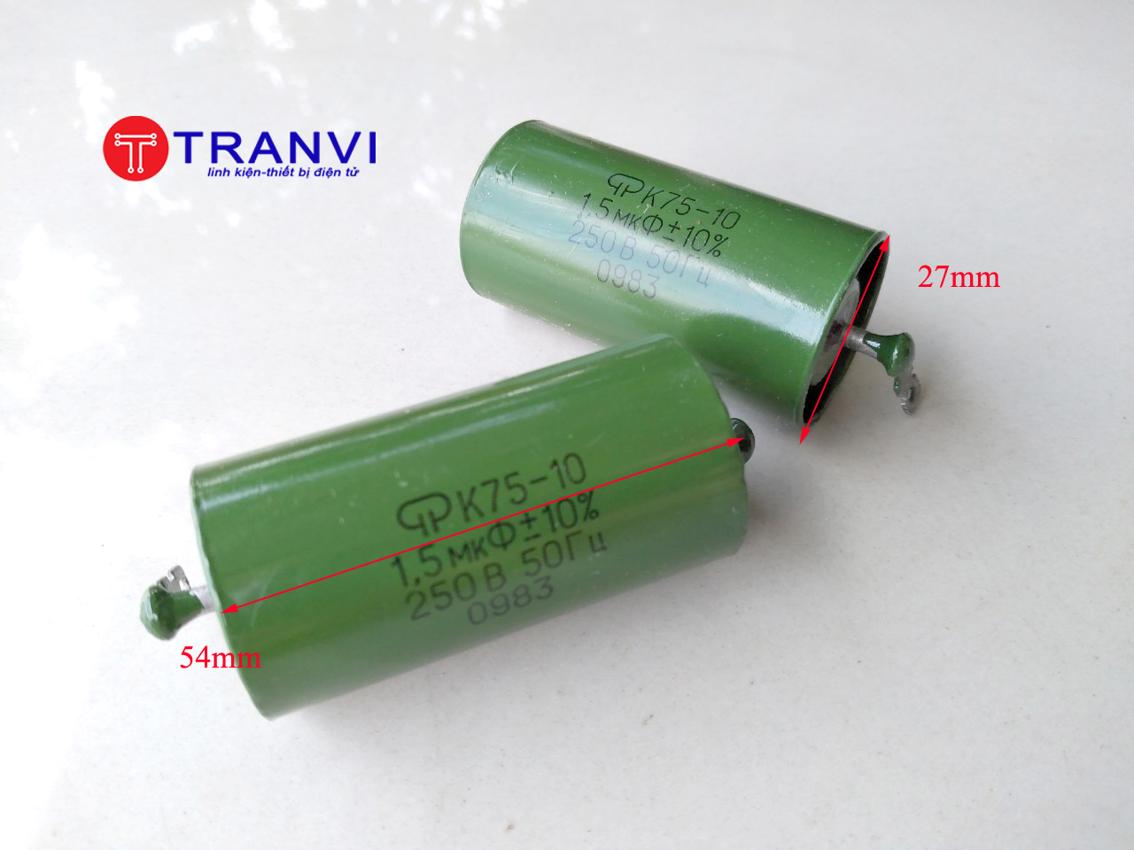 Tụ Dầu Nga 1.5mF-250V-Bộ 2 Cái
