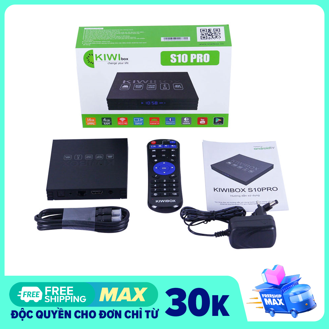 Kiwibox S10 Pro, 4K, Ram 4G, Android 10, cổng optical