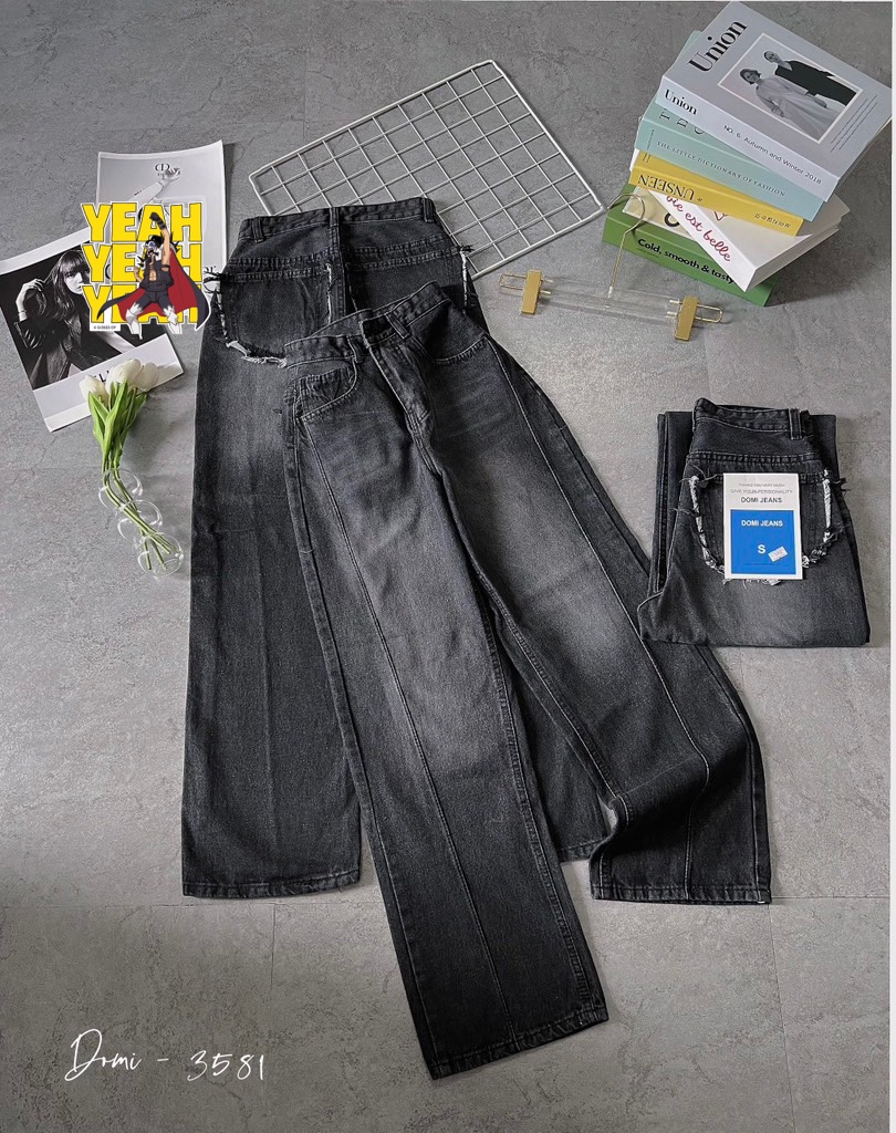 Quần Jean Ống Suông Rộng Kiểu Hot Trend