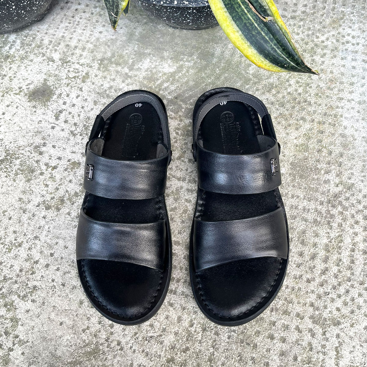 Sandal nam xịn da bò trường hải 2 màu nâu ,đen xdd224