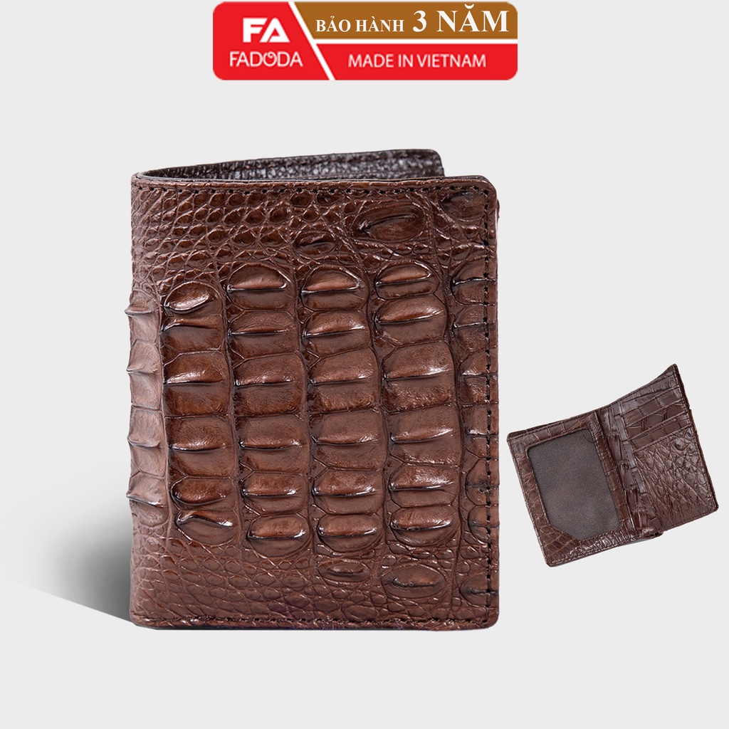Ví nam da cá sâu 2 mặt Fadoda SP-FCW02L làm từ vân gai lưng da cá sấu