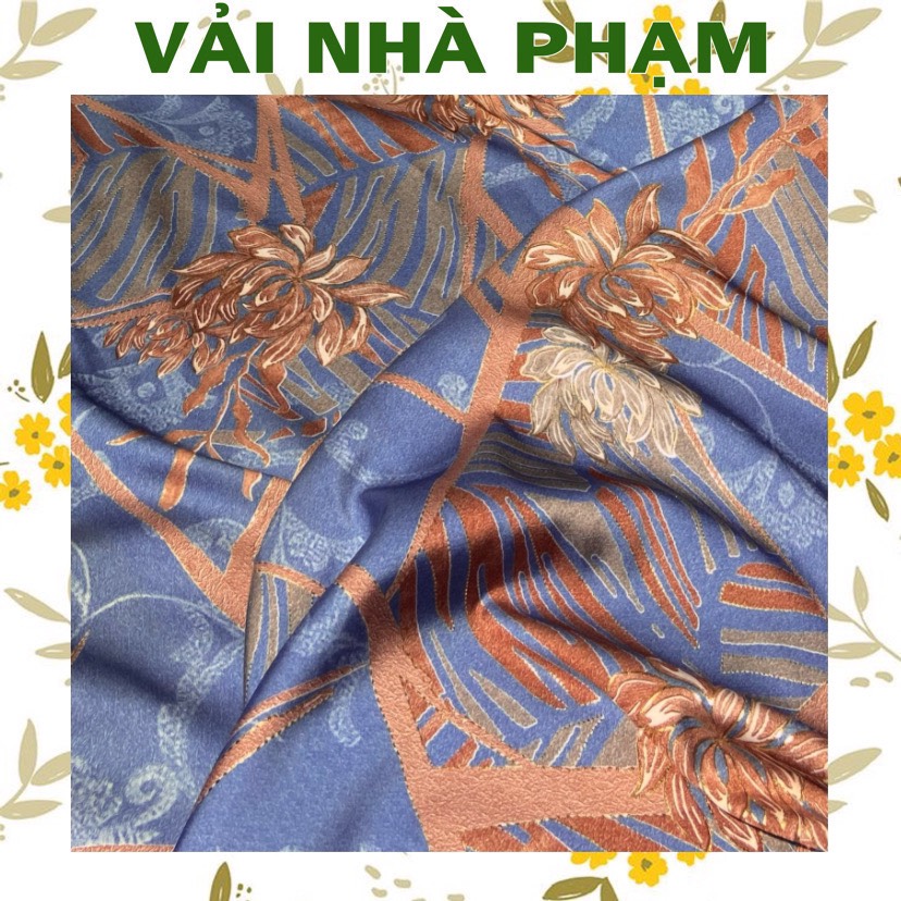 Vải lụa latinh họa tiết lập thể nền xám xanh nhạt-khổ 1.5m-vải nhà phạm