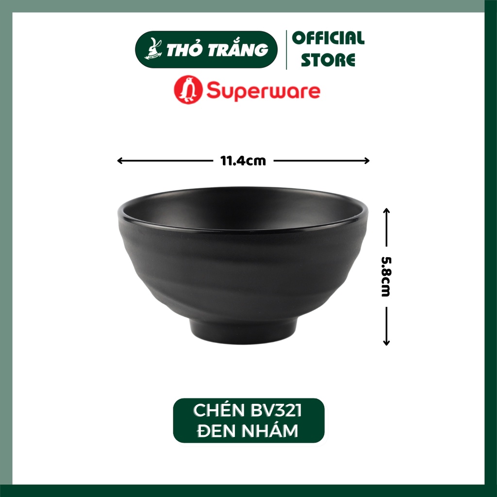 Chén bát cơm nhựa melamine màu đen cao cấp đủ size