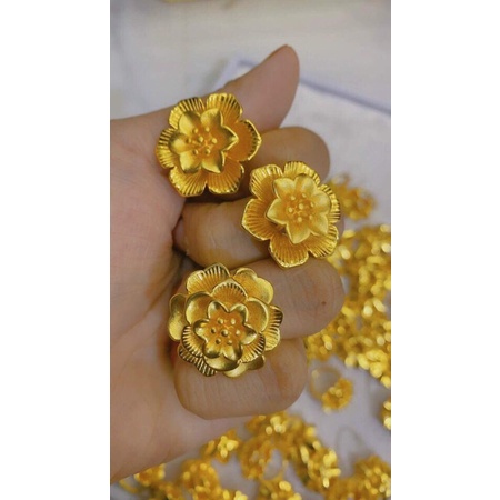 Nhẫn hoa mai mạ vàng 24k siêu bền có khắc ký hiệu 24k