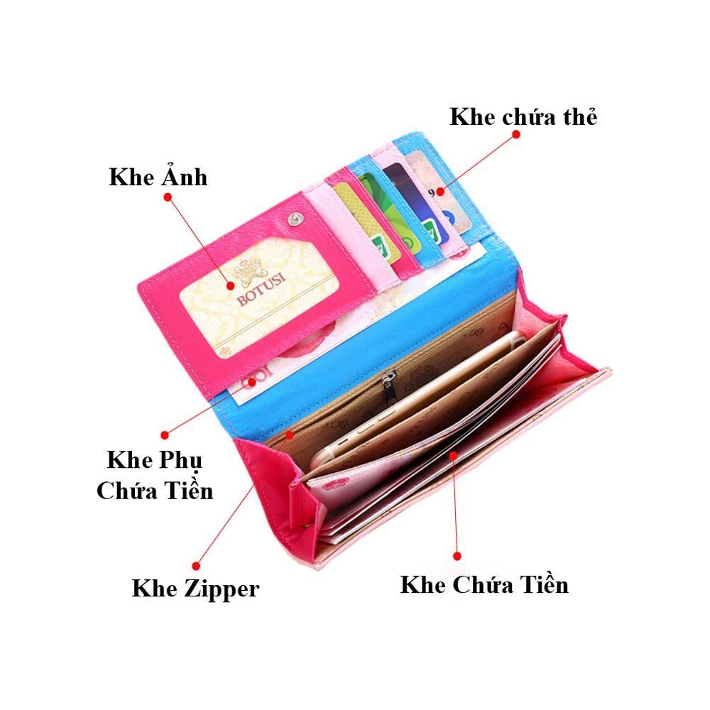 Ví nữ cầm tay - Thời trang Hàn Quốc - Mẫu mới(Màu xanh dương đậm và màu đỏ hồng. Mã SP: Đh2)