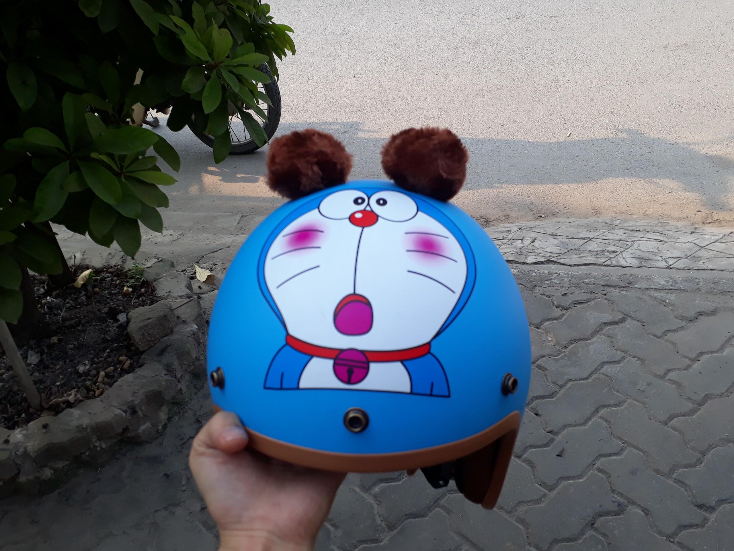 Nón Bảo Hiểm 3/4 Có Tai Doremon