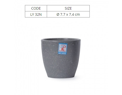 Ly Nhựa Melamine Lùn Nhám Xám - 200ml