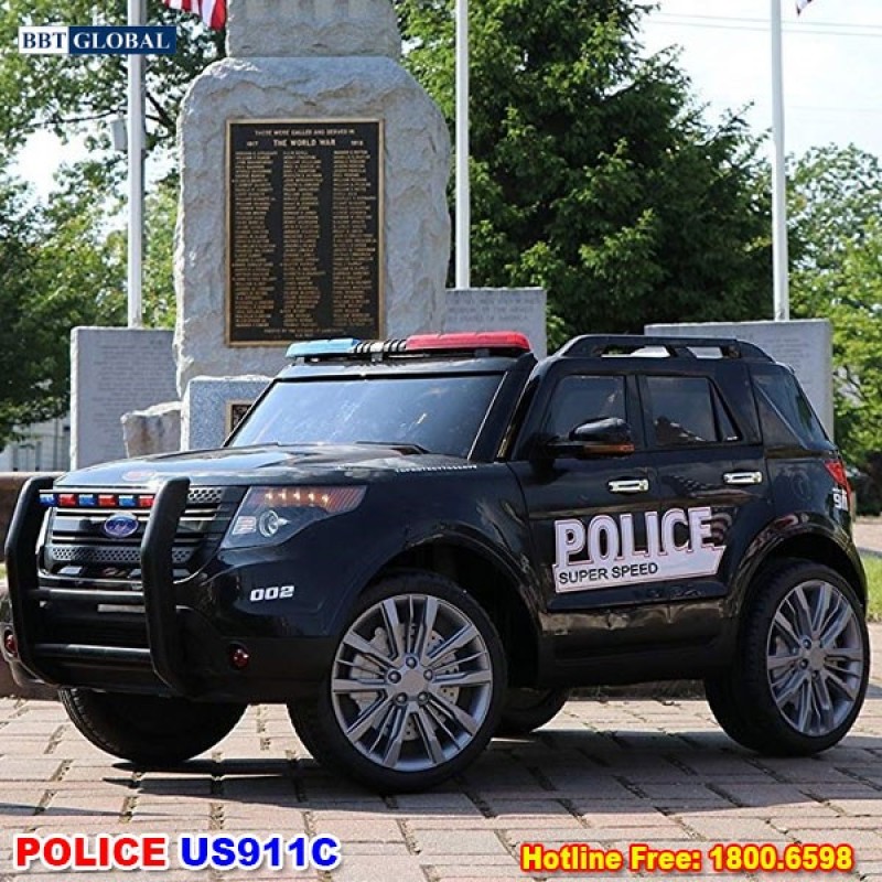 Ô tô điện trẻ em cảnh sát đủ mẫu BBT GLOBAL US911- Ô tô đạp ga cho bé, ô tô trẻ em, ô tô giá rẻ
