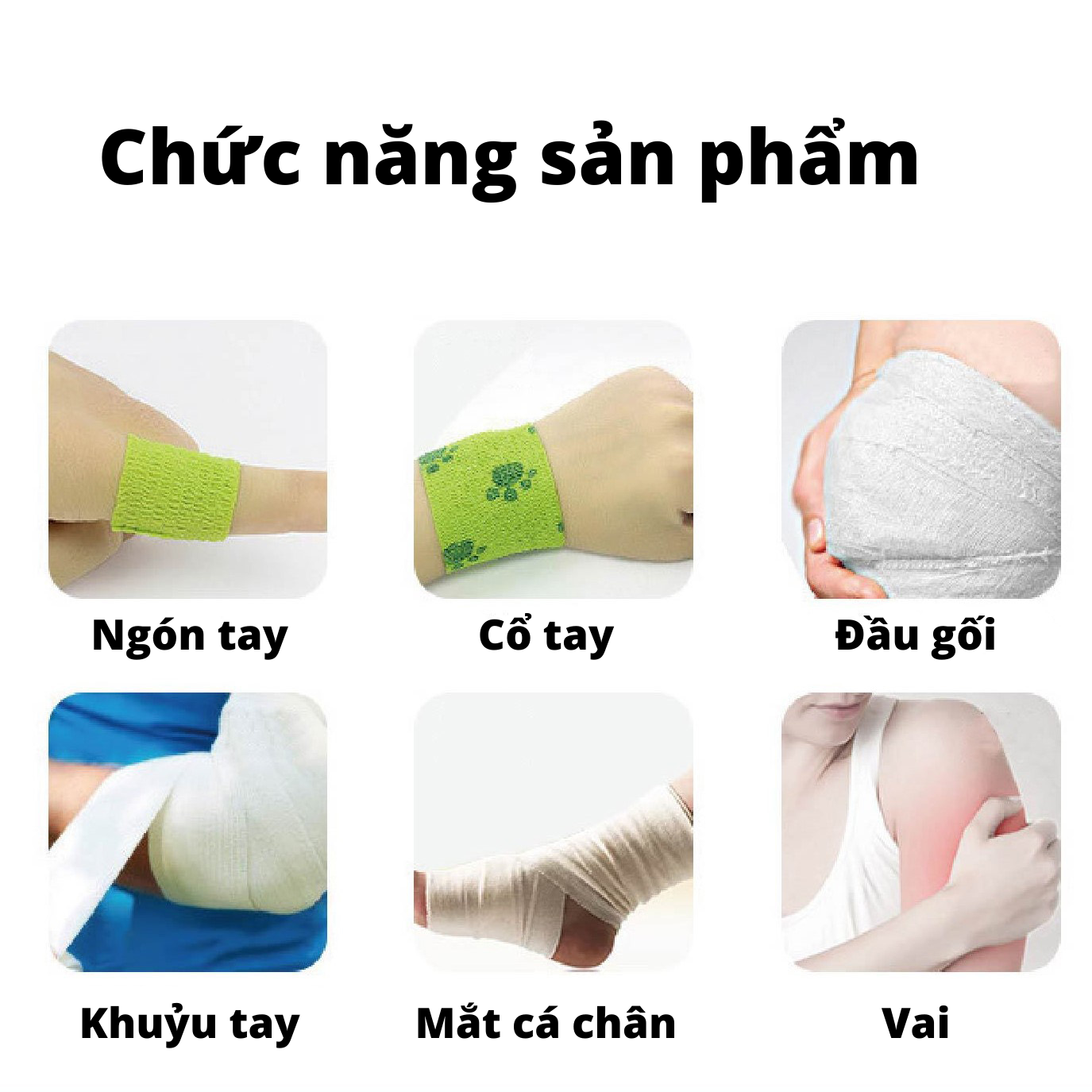 Băng cuốn thể thao tự dính, Băng dán cổ tay, cổ chân thể thao chất liệu vải không dệt chống chấn thương bảo vệ cơ khớp