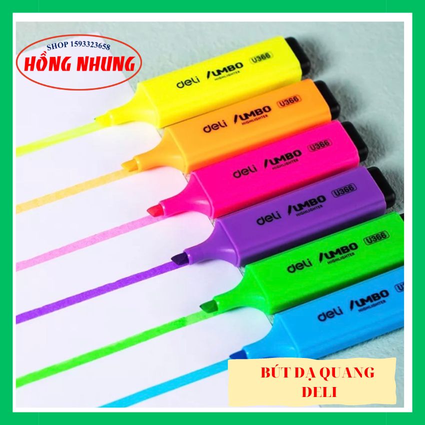Bút dạ quang – hightlighter deli u366; hồng nhung shop