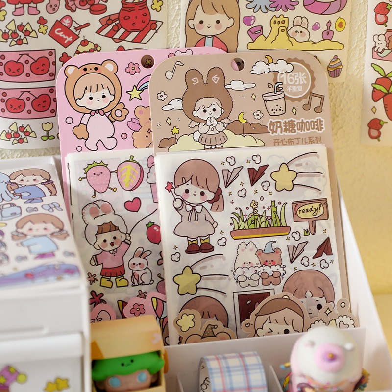 Gói 16 Tấm Sticker Kèm Cây Cán Phẳng