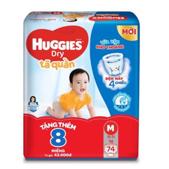 Bỉm Huggies Tràm trà mới tặng 8