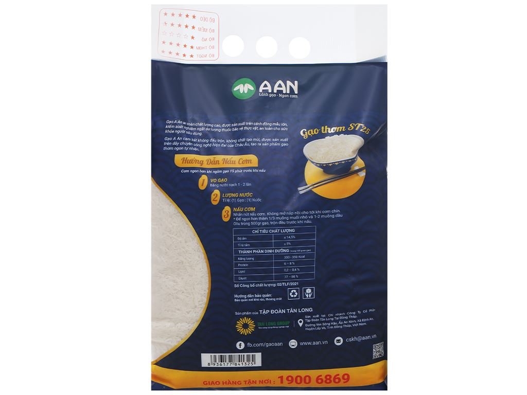 [HCM ship 2h] Gạo Thơm ST25 Gạo A An Túi 5 Kg