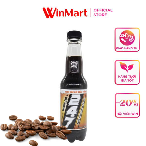 [Siêu thị WinMart] - Nước tăng lực vị cà phê Wake up 247 chai 330ml T24