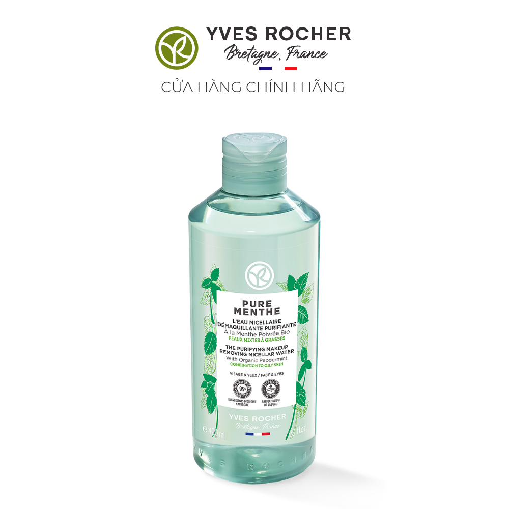 Nước tẩy trang Yves Rocher Pure Menthe Makeup Remover Micellar Water 390ml