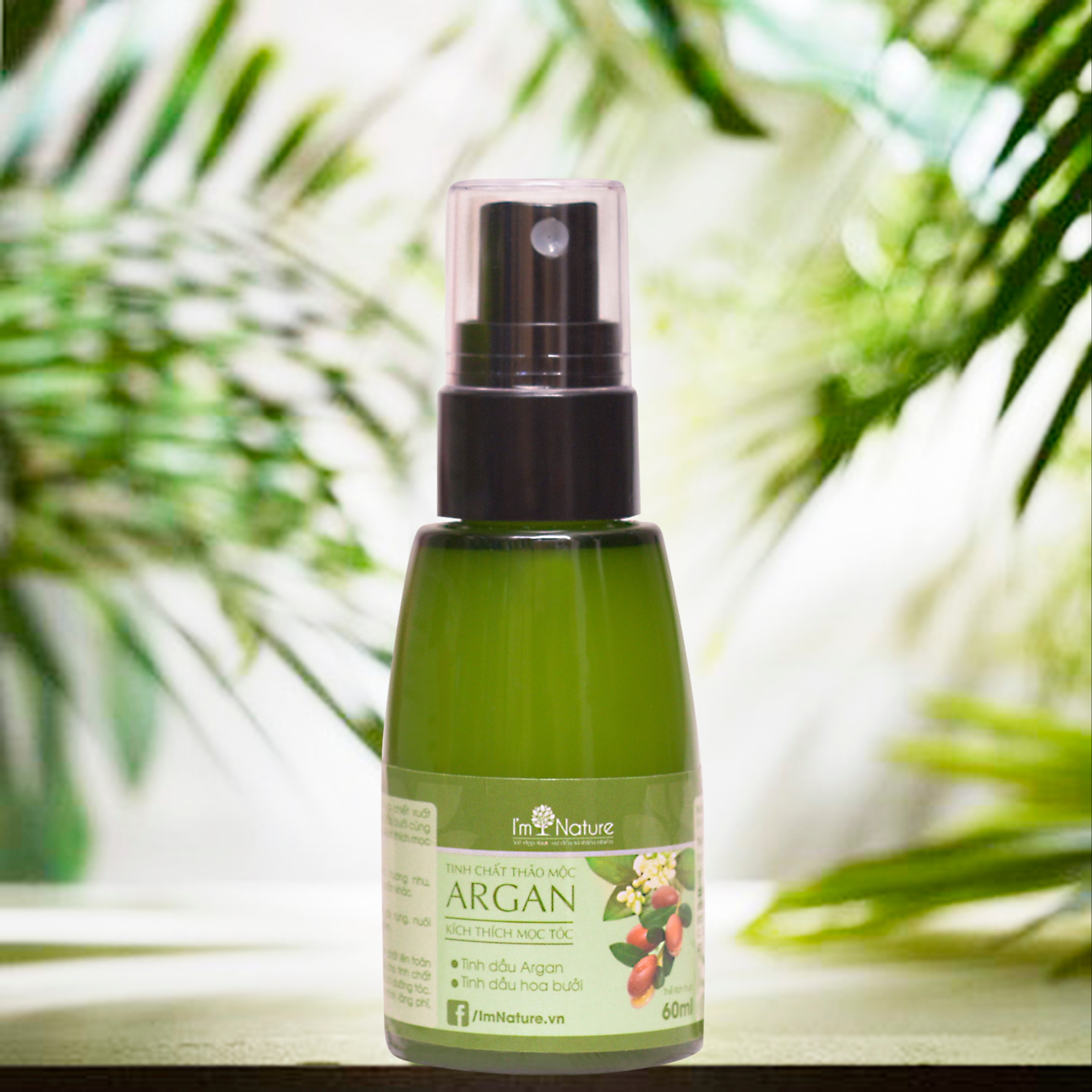 Tinh Chất Dưỡng Tóc Argan 60ml Giúp Mọc Tóc Đen Ngăn Rụng Tóc I'm Nature