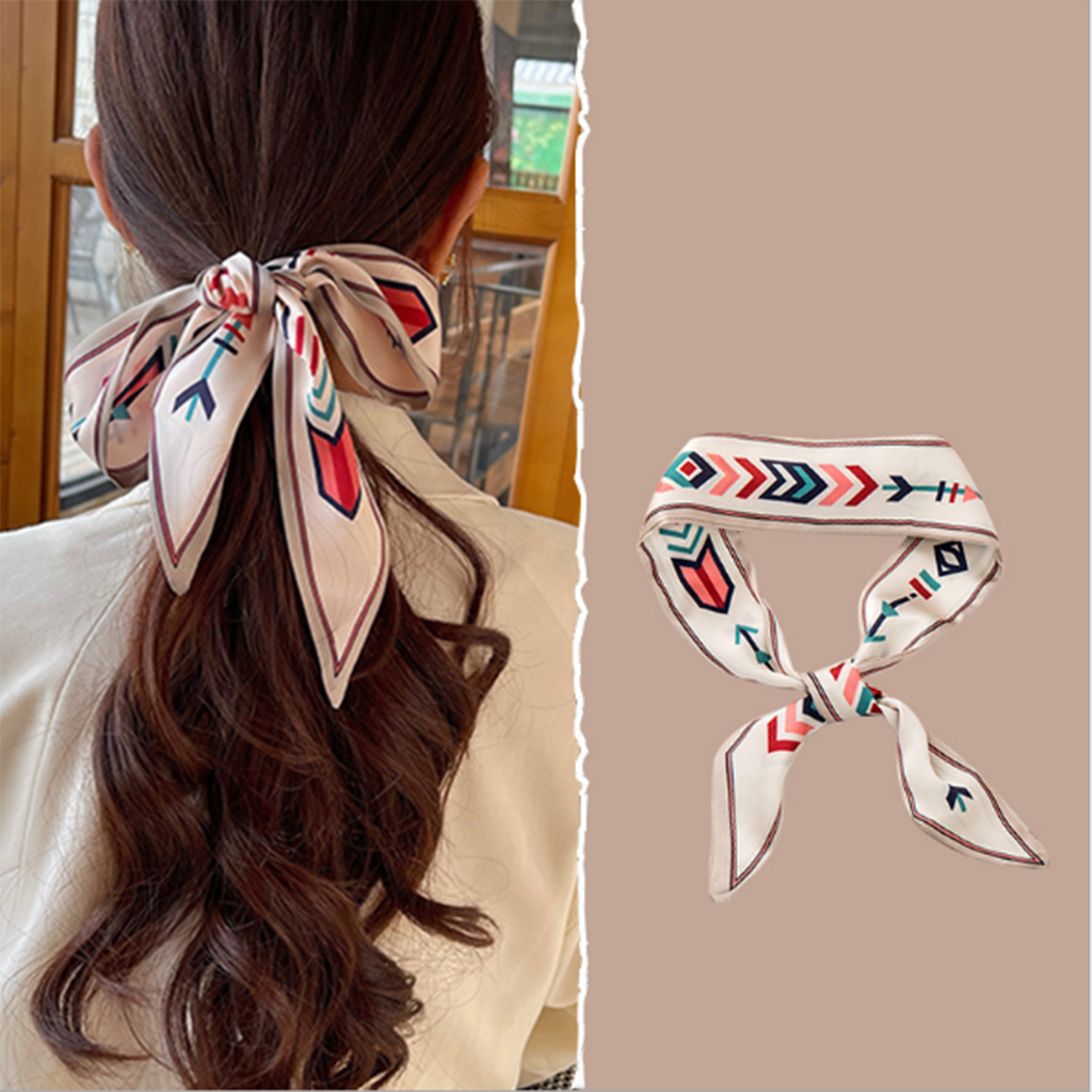 Khăn lụa dài TWINS cột tóc và trang trí túi xách 6x90cm