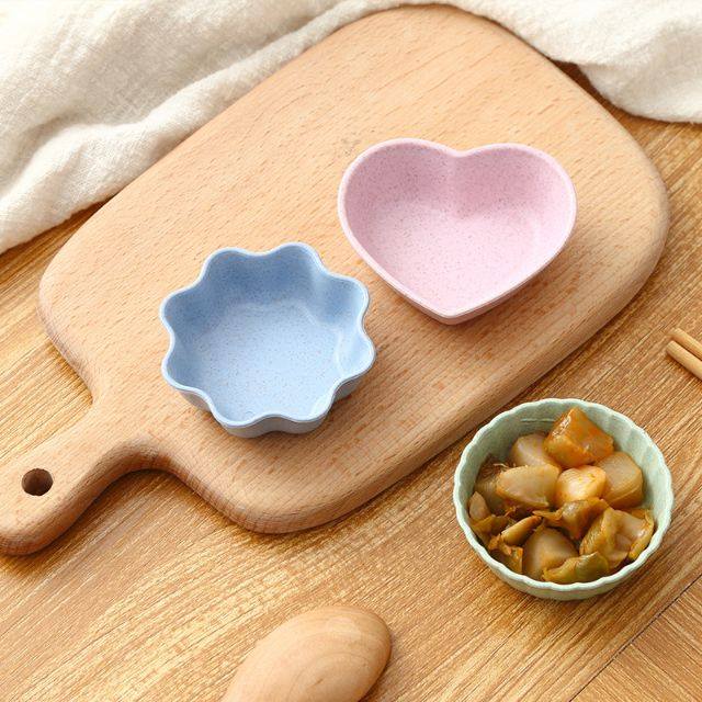 Set 02 Bát lúa mạch kiểu Nhật đựng gia vị mini hình hoa lá xinh xắn