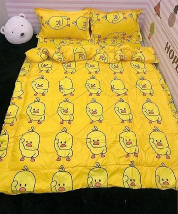 Chăn Hè Cotton Chần Bông Mẫu Vịt Vàng