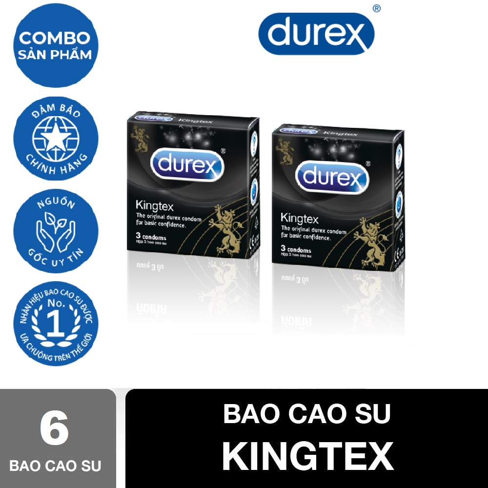 Bộ 2 Bao cao su Durex Kingtex 3 bao [ Che tên sản phẩm khi giao ]