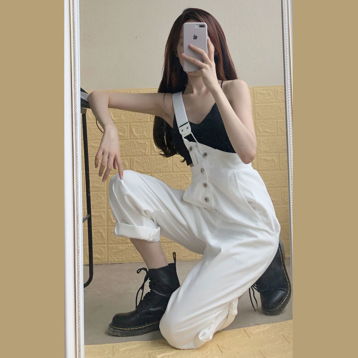 Quần Yếm Denim Cạp Cao Hottrend 2021