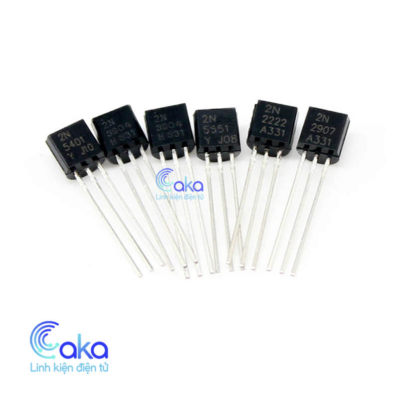 Gói 10 transistor 2n3904 2n3906 2n5551 2n2222 2n5401 npn pnp chân cắm to-92