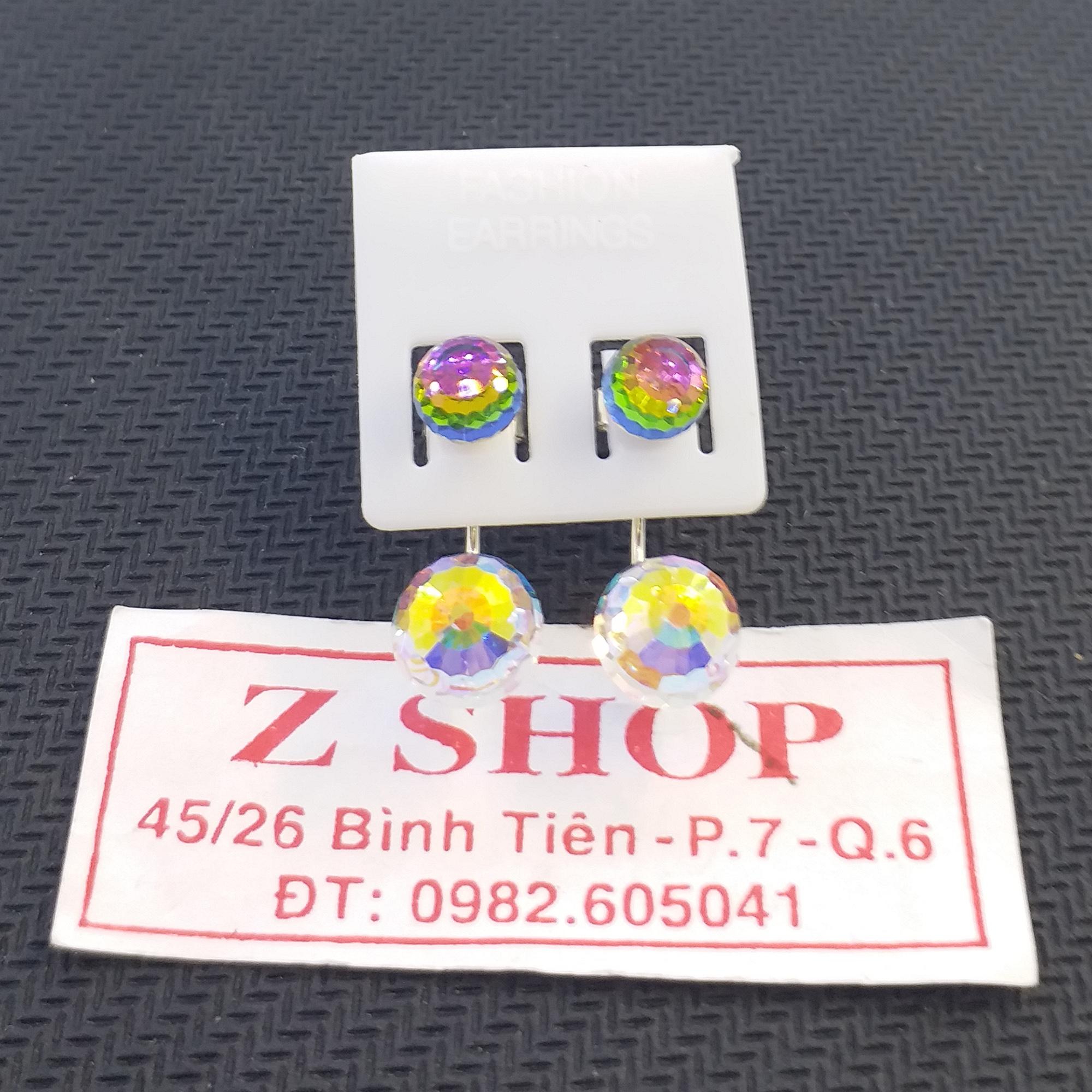 Bông tai bạc 925 - pha lê cao cấp BT052