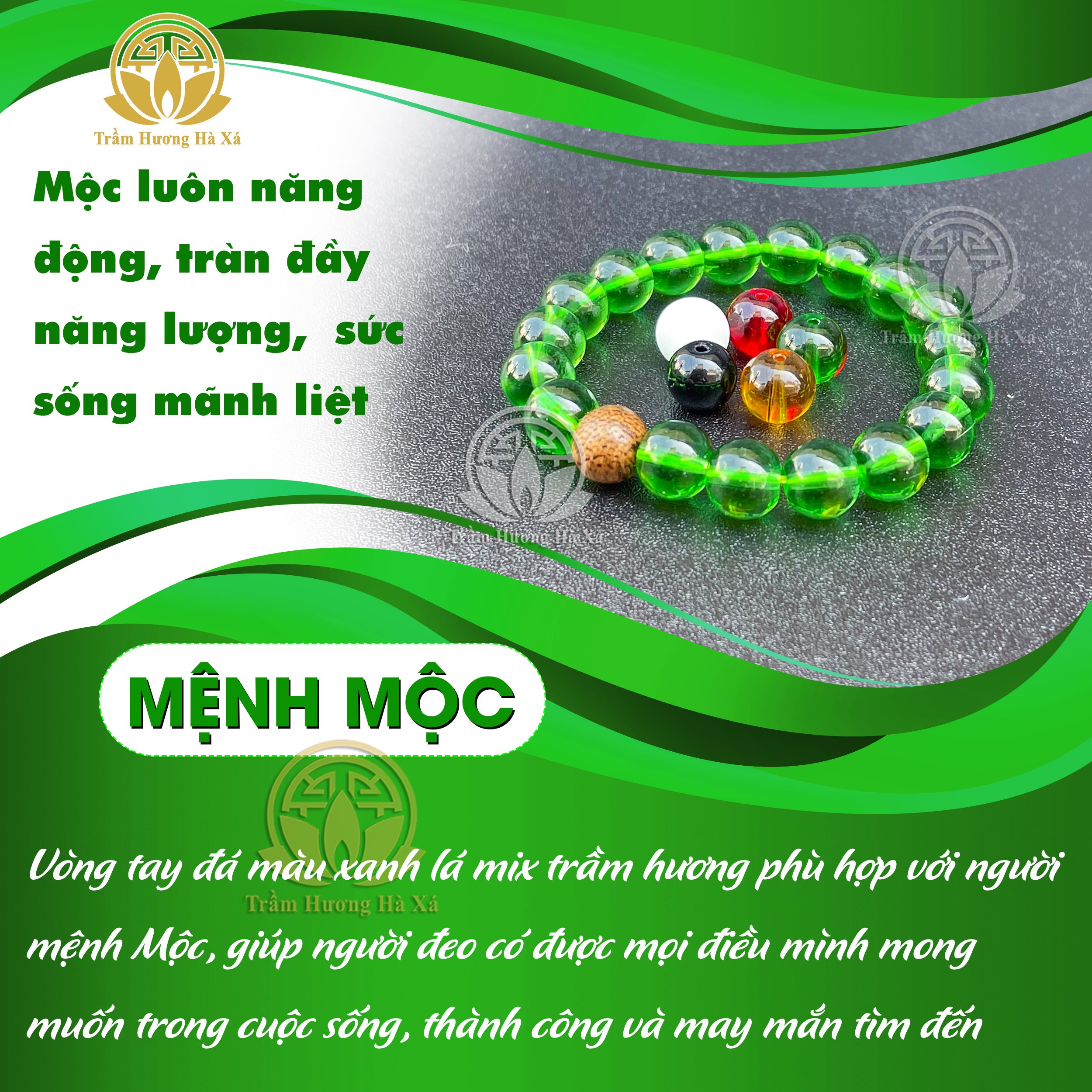 Vòng tay đá phong thủy mix hạt trầm HÀ XÁ 10li vòng đeo tay cặp đôi nam nữ mệnh kim mộc thủy hỏa thổ may mắn tài lộc