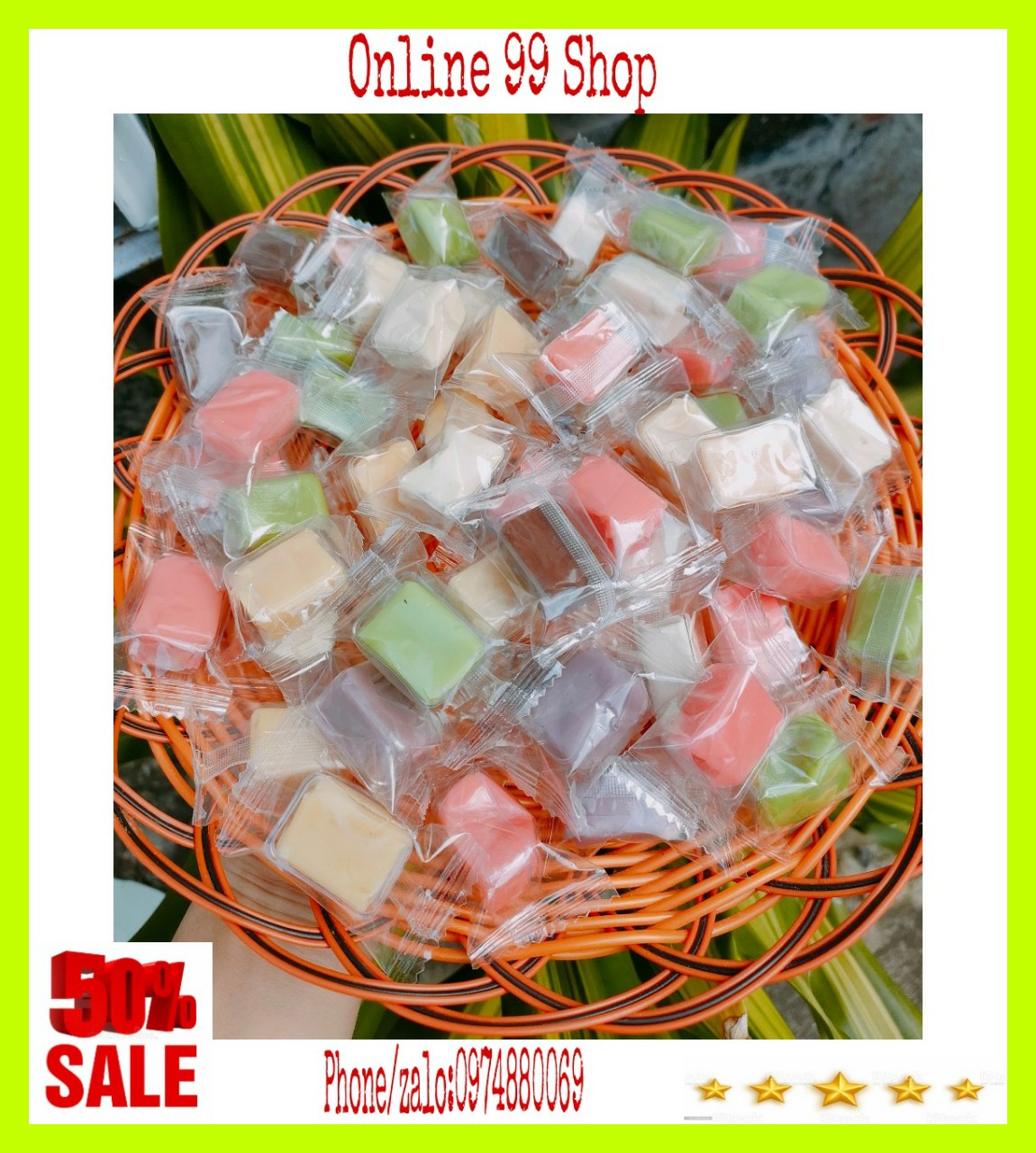 (FREESHIP) 1kg Kẹo dừa dẻo thập cẩm Bến Tre- đồ ăn vặt