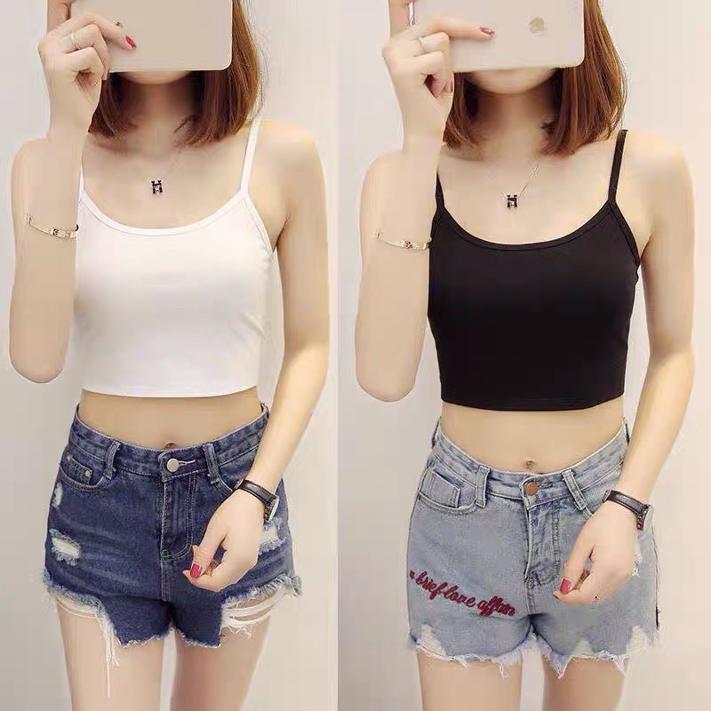 Áo 2 dây thun Thái phom croptop hoặc dài RAINBOW (FREESIZE)