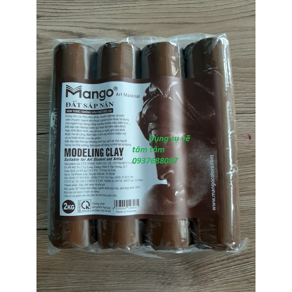 Đất sét điêu khắc Mango, Modeling clay, đất sáp nặn bán lẻ 1 viên 500gam-Dụng cụ vẽ Tâm Tâm