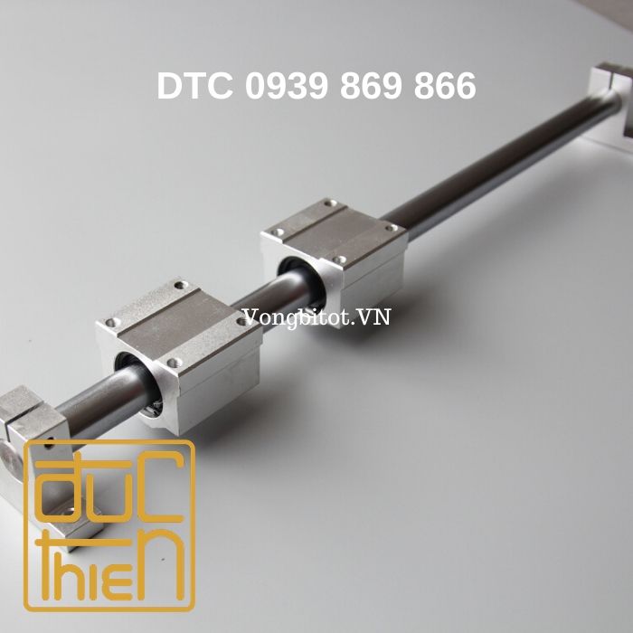 Bộ Thanh Trượt Tròn Trục 25mm dài 1000mm ĐƠN ( Gồm 1 thanh trượt tròn SC25 dài 1000mm + 2 Hộp SCS25 + 2 Kẹp SK25)