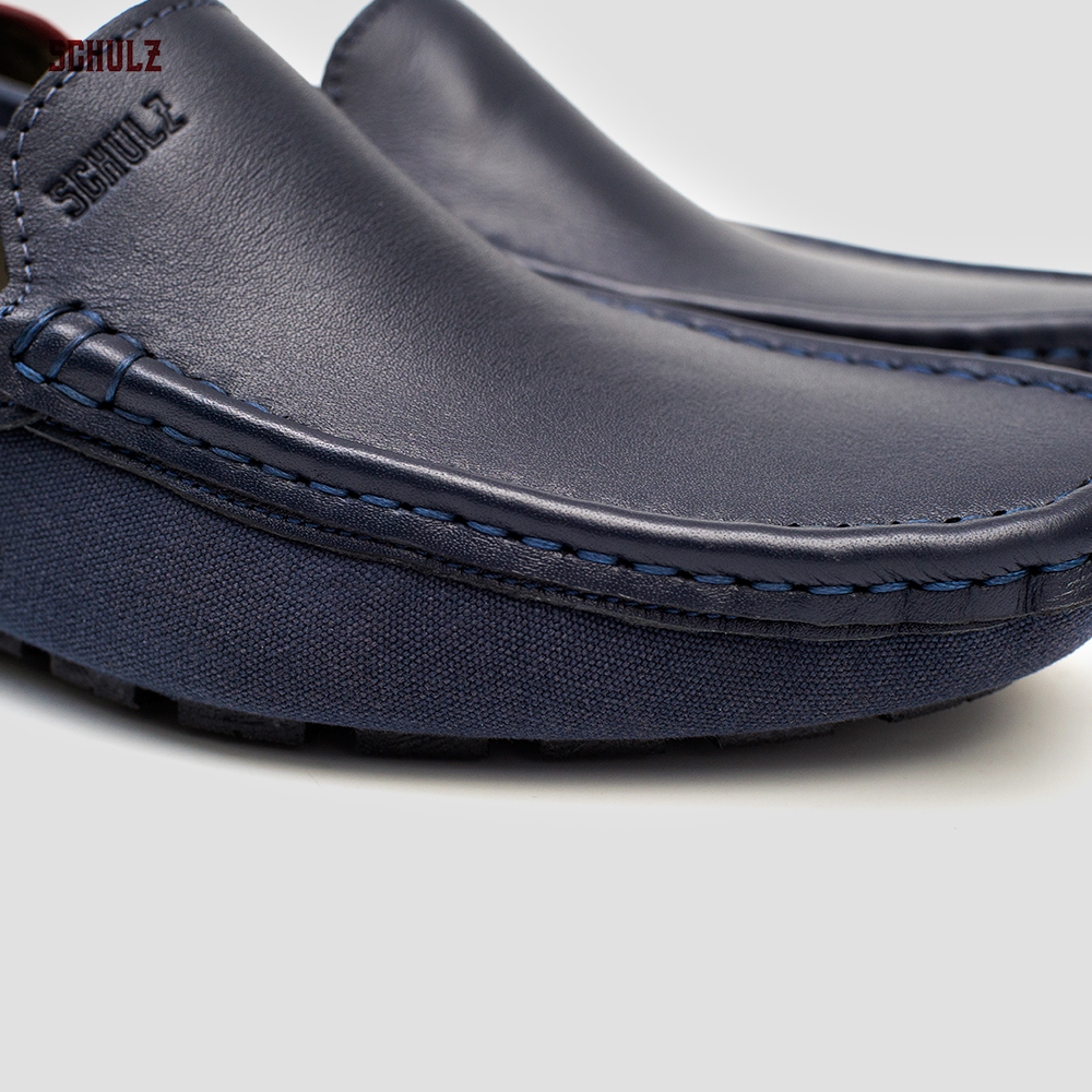 Giày Da Loafer Phối Vải Schulz L1-III19NAVY